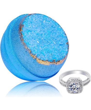 Blue Geode Bath Bomb with Size 8 Ring Inside | Extra Large 10 oz | Made in USA - Buy Online on SooperMarket.com