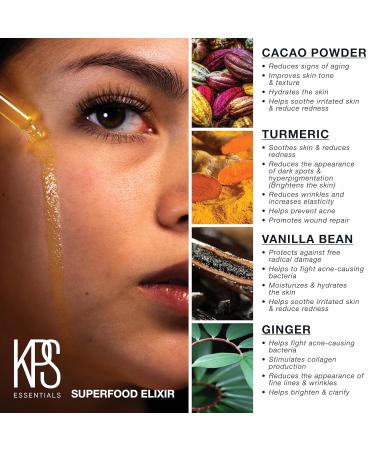 KPS Essentials Superfood Elixir - Intense Hydration & Anti-Aging Oil with Vitamin C & E - 1 oz Natural Glow Enhancer - Buy Online on SooperMarket.com