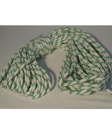 7/16 Inch Double Braid Polyester Rope - 100 ft - White/Green - Buy Online on SooperMarket.com