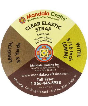 Mandala Crafts 3/8 Inch Clear Elastic Band - 33 Yards | Lightweight & Invisible Elastic for Sewing, Bra, Lingerie, Swimwear Garments - Buy Online on SooperMarket.com