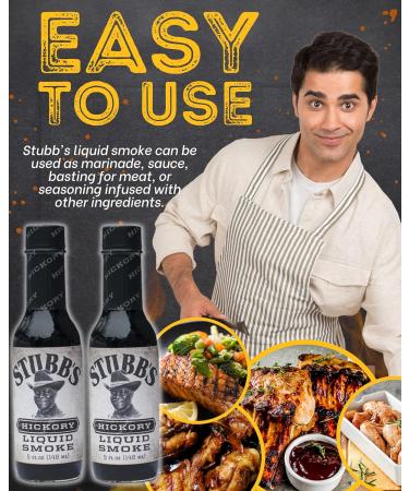 Stubbs Hickory Liquid Smoke for Cooking (148ml x 2) - Vegan Seasoning with Recipe Leaflet | Gluten-Free Liquid Smoke for Flavoring | Perfect for Vegetarians - Buy Online on SooperMarket.com