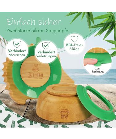 Babylovit Baby Dishes with Suction Cup - Stress-Free Bamboo Plates & Bowl for Kids | Perfect Dining Phase Accessories - Buy Online on SooperMarket.com