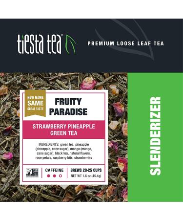 Tiesta Tea Fruity Paradise - Loose Leaf Strawberry Pineapple Green Tea | 1.6 oz for Hot & Iced | Medium Caffeine (25 Cups) - Buy Online on SooperMarket.com