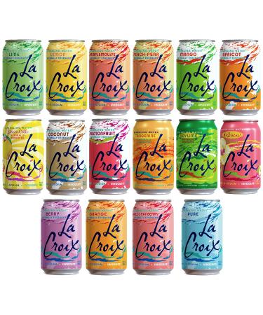 Peaceful Squirrel Variety LaCroix Sparkling Water - 16 Flavors, Naturally Essenced, 12oz Cans (Pack of 16) - Buy Online on SooperMarket.com
