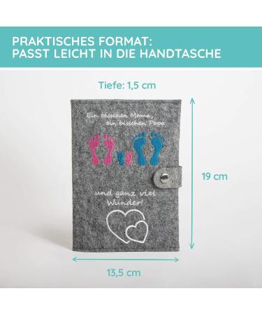 Mother Pass Protective Cover | Felt Organizer for Vaccination Pass Ultrasound Pics & Insurance Card - Loving German Design - Buy Online on SooperMarket.com