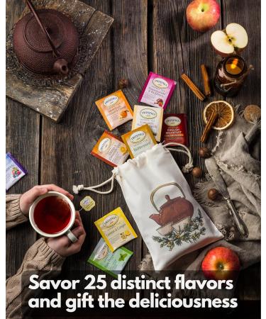 Twinings Tea Bags Variety Pack - Herbal & Decaf Sampler - 50 Ct - Individually Wrapped - 25 Flavors - Caffeine-Free - Buy Online on SooperMarket.com