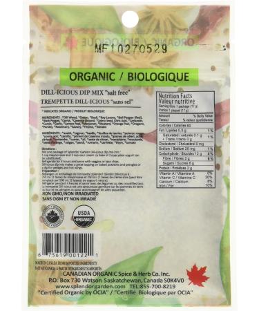 Splendor Garden Dill-Icious Dip Mix Salt Free" 17 Gram" - Buy Online on SooperMarket.com