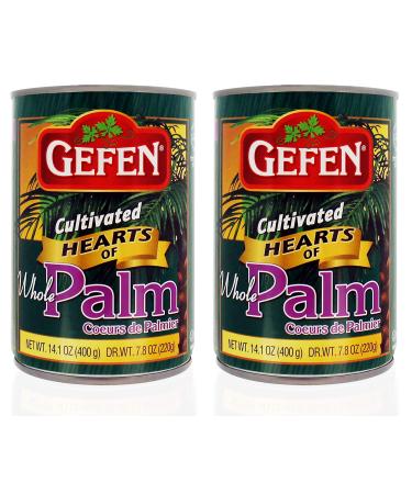 Gefen Premium Cultivated Whole Hearts of Palm, 14.1 oz (2 Pack) Less Sodium, Low Carb, All Natural, Gluten Free, Certified Kosher, No Preservatives, Vegan, Product Of Ecuador