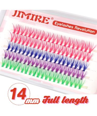 JIMIRE CL03 Colored Lash Clusters Individual Eyelashes - 100Pcs 14mm 3D Effect Pink Lashes for DIY Eyelash Extensions - CC Curl Wispy, Natural Look, Reusable Pack - 4 Colors - Buy Online on SooperMarket.com