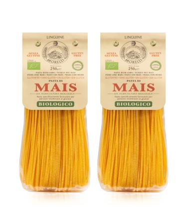 Morelli Organic Gluten Free Linguine Pasta - Wheat Free Pasta Made With Corn - Corn Noodles Gluten Free Vegan Pasta Imported Organic Pasta from Italy Italian Gourmet Food - 8.8 oz (Pack of 2) 8.8 Ounce (Pack of 2)