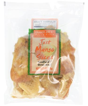 Trader Joe's Dried Fruit Just Mango Slices 6 ounces (Pack of 4) 6 Ounce (Pack of 4)