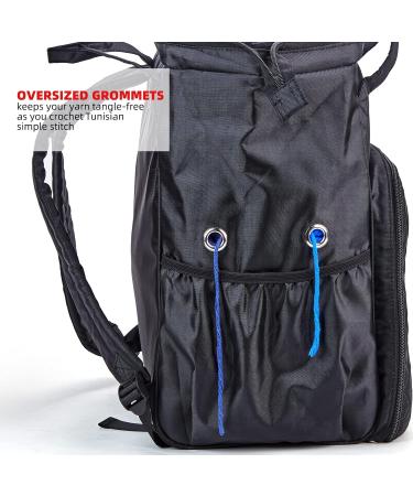 HOMEST Knitting Bag Backpack - Large Yarn Holder with Custom Front Pocket - Black - Buy Online on SooperMarket.com