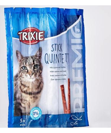 Premio Quadro-Sticks Anti-Hairball Treats for Cats - Salmon & Trout Flavor 5 Pack (5g Each) | International Shipping Available - Buy Online on SooperMarket.com