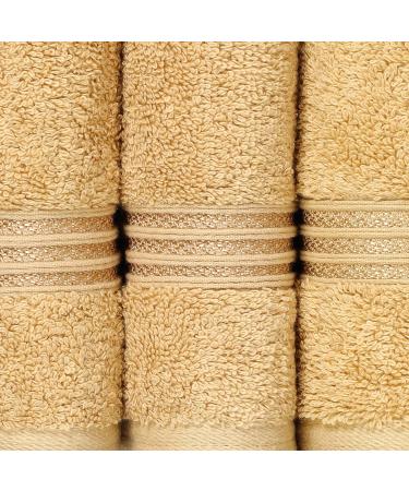 Premium Egyptian Cotton 10-Piece Face Towel Set - Quick Dry & Absorbent Small Towels for Facial Spa - Guest Bath Essentials - Gold Washcloth (10-Pack) - Buy Online on SooperMarket.com