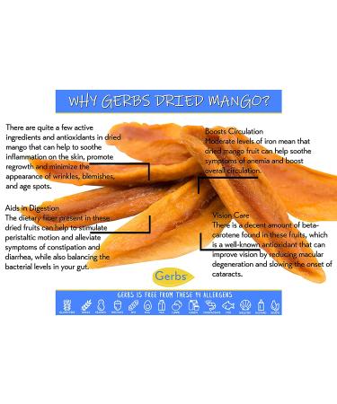 GERBS Dried Mango Cubes 2 LBS - Sweet & Allergy-Free | Vitamin B Boost | Gluten & Peanut Free - Buy Online on SooperMarket.com