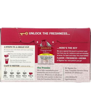 Bigelow Pomegranate Pizzazz Herb Tea - 20 Bags | Refreshing & Fruity Blend - Buy Online on SooperMarket.com