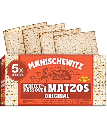 Manischewitz Passover Matzo 5 lbs (5 Boxes) 5 Pound (Pack of 5)