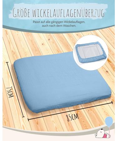 Buy PIC BEAR DIATIONS Complete 75x85cm - 100% Musselin Cotton Baby Comfort - Elastic Band Gentle & Protective (Airy Blue) - International Shipping Available - Buy Online on SooperMarket.com