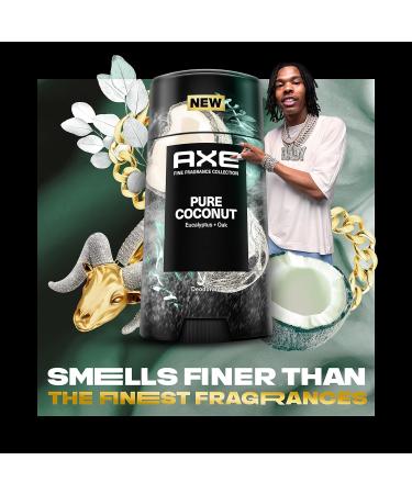 AXE Fine Fragrance Collection Deodorant Stick Pure Coconut 4 count with 48H Freshness and Odor Protection Deo Stick Infused with Coconut Eucalyptus and Oak Essential Oils 2.6 oz - Buy Online on SooperMarket.com