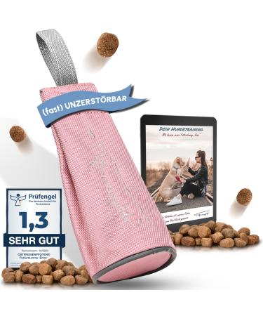 Ostfriesenpfoten - extremely durable food bag 'Enno' | without metal eyelets | old pink | size S | suitable for all dog breeds - washable food dummy including eBook for your agility training