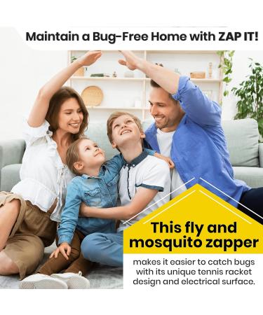 Zap it! Bug Zapper - Battery-Operated Mosquito & Fly Killer Racket with 3500 Volts & LED Light - Includes 2 AA Batteries - Best for Indoor & Outdoor Use - Buy Online on SooperMarket.com