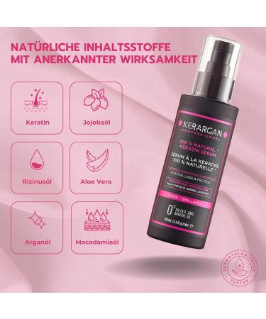 Kerargan Ultra Repairing Hair Serum with Keratin - Protect & Smooth Strained Hair | Natural Oils Sulfate-Free 100ml - Buy Online on SooperMarket.com