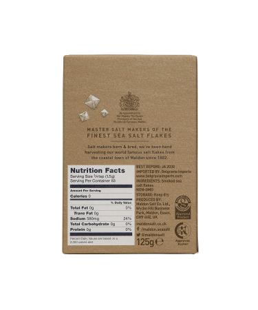 Smoked Maldon Sea Salt Flakes - 4.4 oz (125g) â€“ Handcrafted Gourmet Pyramid Crystals, Kosher, Natural - 2 Count - Buy Online on SooperMarket.com