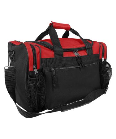 DALIX 17" Duffle Bag Dual Front Mesh Pockets (Black Gold Gray Dark Green Navy Blue Maroon Royal Blue Orange Pink Purple Red White
