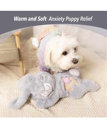 PetPrime Dog Heartbeat Plush Rabbit Toy with Warmer Bag - Anxiety Relief for Puppy Dogs | Gray Animal Print - Buy Online on SooperMarket.com