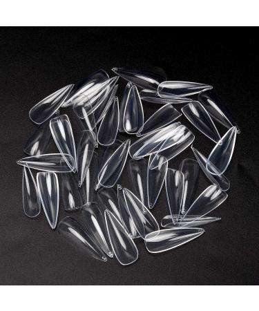 1200PCs Almond Shape Fake Nails - 12 Sizes Acrylic Nail Tips for Manicure & Nail Art - Clear & Natural Finish - Buy Online on SooperMarket.com