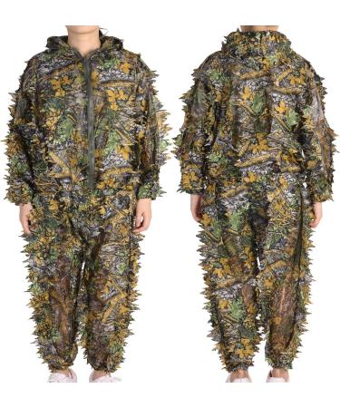 Adult Ghillie Suit 3D Leafy Camouflage Outdoor Hunting Costume - 5.9-6.1 ft Height | Ideal for Sniper, Military, Wildlife Photography, Halloween - Buy Online on SooperMarket.com