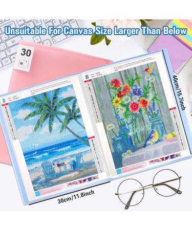 UPINS A3 Diamond Painting Storage Book 2Pack - 30 Pages Portfolio Presentation Folder for Diamond Art Kits - Clear Pockets - 11.8 X 15.7 inches - Blue and Pink - Buy Online on SooperMarket.com