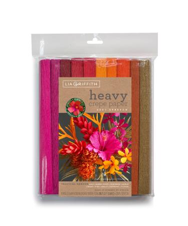 Lia Griffith PLG11031 Heavy Crepe Paper, 26.7 Total Square Feet, Tropical Garden, 10 Count
