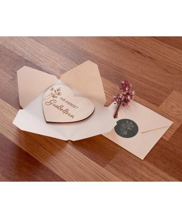 Pregnancy Announcement Surprise Envelopes | 6 Wooden Hearts for Fun Gender Reveal | Perfect Gifts for Dads Grandparents Aunts & Uncles - Mikito - Buy Online on SooperMarket.com