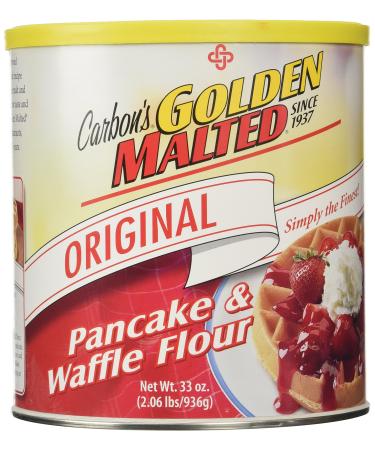 Golden Malted Waffle and Pancake Flour, Original, 33-Ounce Can 33 Ounce (Pack of 1)