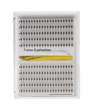 Dedila 10Rows -200Pcs Thickness 0.07mm D Curl 10D Natural Long Individual False Eyelashes Long Stem Premade Fans Volume Eye Lashes Extensions Makeup Cluster Lashes 10-18mm to Choose (12mm)