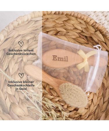 Personalized Baby Brush - Soft Goat Hair & Beech Wood for Newborns | Ideal Infant Care Comb - Buy Online on SooperMarket.com