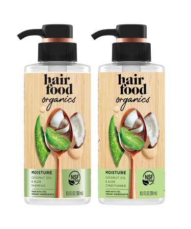 Hair Food Organics Sulfate Free Shampoo and Conditioner Set with Coconut Oil and Aloe  10.1 Fl Oz Each