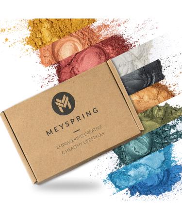 MEYSPRING Two Tone Collection - Mica Powder for Epoxy Resin - New Generation of Epoxy Resin Color Pigment - 100% Mineral, Skin-Safe, and Inert Pigment Powder for Epoxy Resin (Pigment Powder Set 100g)
