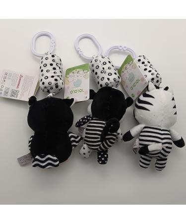 Eikada Baby Rattling Toys - High Contrast Black & White Newborn Plush Toys for Car Seat Baby Bed & Stroller (3 Pack) - Buy Online on SooperMarket.com