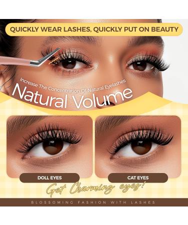 LASHVIEW Self Adhesive Eyelash Clusters - No Glue Needed 10-16mm Press-on Lash Extension Kit with Tweezers | Natural DIY Eyelash Extensions (F21) ZNF21 - Buy Online on SooperMarket.com