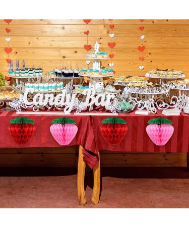 KAYNO 16 Pieces 6 Inch Strawberry Honeycomb Ball Tissue Paper Strawberry Ball Paper Strawberry Decoration for Strawberry Themed Birthday Party (Pink Red) - Buy Online on SooperMarket.com
