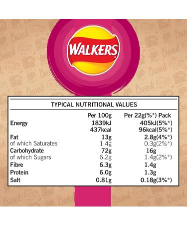Walkers Oven Baked Prawn Cocktail Crisps 6 x 22g - Delicious Snack Pack - Buy Online on SooperMarket.com