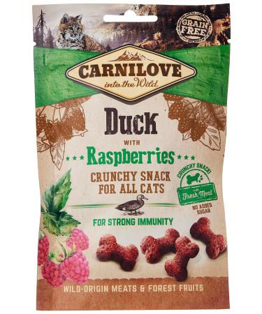 Carnilove Crunchy Snack Duck & Raspberries Cat Treats 50G - Pack of 31 x 1.6g - Total: 50g