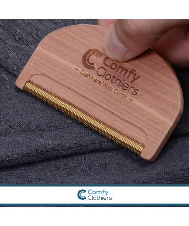 Comfy Clothiers Multi-Fabric Cedar Wood Sweater Comb - Defuzz Cashmere, Wool & More - Lint & Pilling Remover for Refreshed Clothes - Buy Online on SooperMarket.com