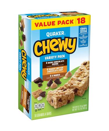Quaker Chewy Granola Bars, Variety Value Pack, 18 Bars