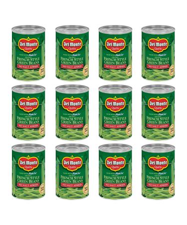 Del Monte FRESH CUT BLUE LAKE French Style Green Beans, No Salt Added Canned Vegetables, 12 Pack, 14.5 oz Can