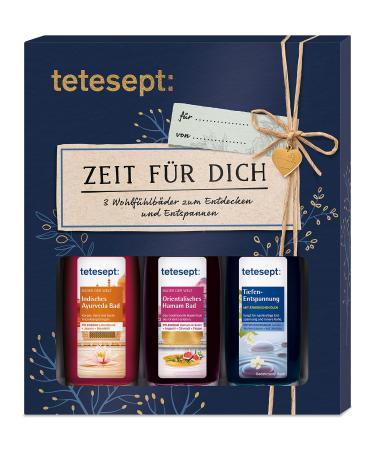 tetesept bathroom gift set time for you - bathing additive with gift tag - the ideal gift for every occasion - 1 x well -being baths swimming set (3 x 20 ml)