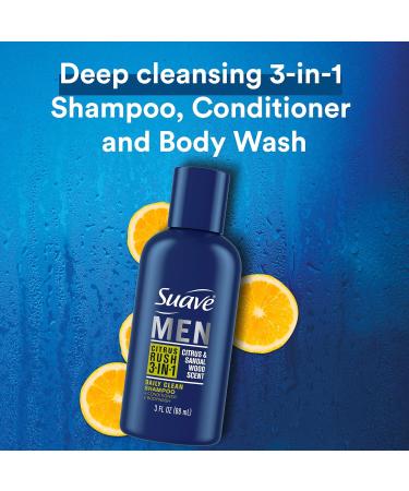 Buy Suave Men Body Wash 3-in-1 Citrus Rush Travel-Size All-in-One Shampoo Conditioner & Body Soap with Keratin Pack of 3 (3 Oz Each) - International Shipping Available - Buy Online on SooperMarket.com