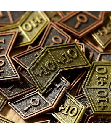60 Pieces Magic Gathering Counters Tokens Antique Gold Metal Tokens Counters Double Sided Compatible with CCG and MTG with Velvet Drawstring Pouch - Buy Online on SooperMarket.com
